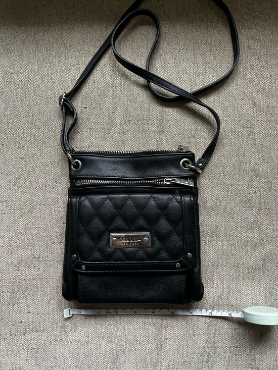Nicole Miller Handbags - Nicole Miller Black Quilted Crossbody Bag with Front Pocket